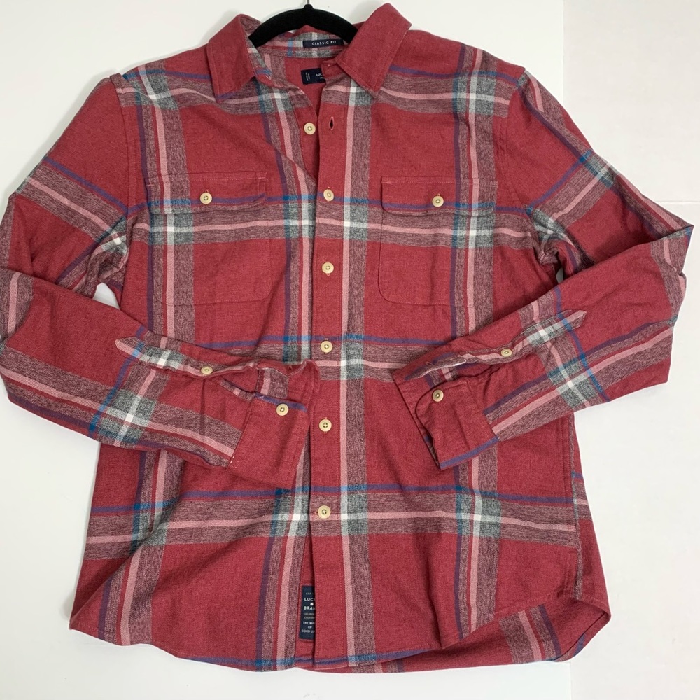 Lucky Brand Plaid Flannel Button Up Shirt